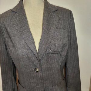 Banana Republic Women's Blazer, Gray Pinstripe, Size 6. Two Button Front Closure